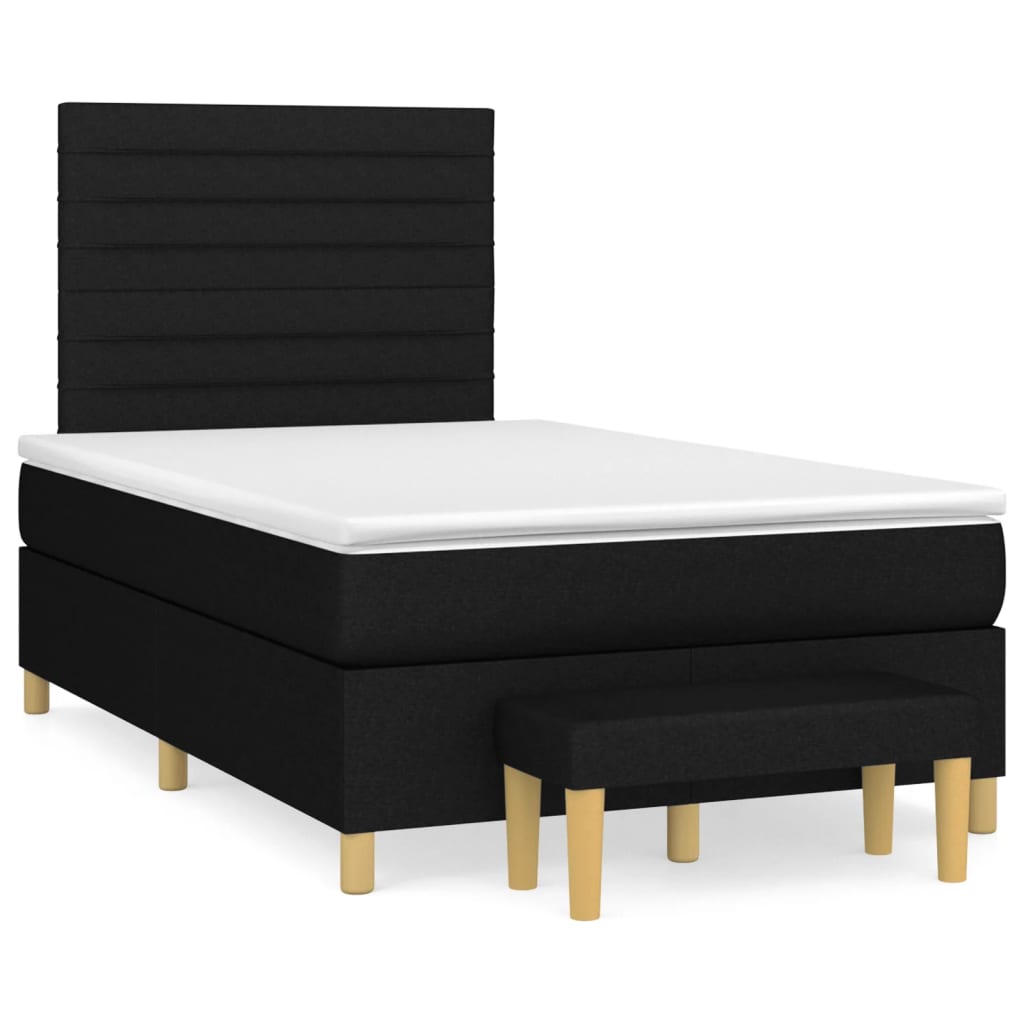 Boxspring met matras stof zwart 120x200 cm is nu te koop bij PeponiXL, paradijselijk wonen!