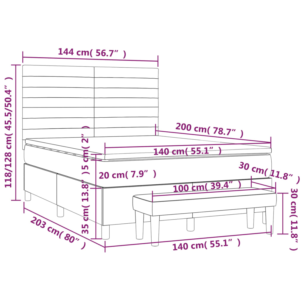 Boxspring met matras stof taupe 140x200 cm is nu te koop bij PeponiXL, paradijselijk wonen!