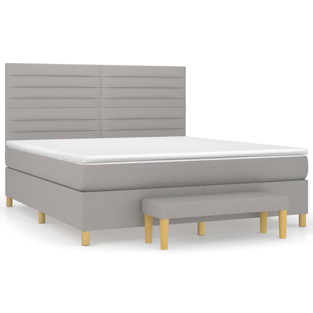 Boxspring met matras stof lichtgrijs 160x200 cm is nu te koop bij PeponiXL, paradijselijk wonen!