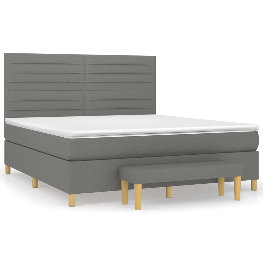 Boxspring met matras stof donkergrijs 160x200 cm is nu te koop bij PeponiXL, paradijselijk wonen!