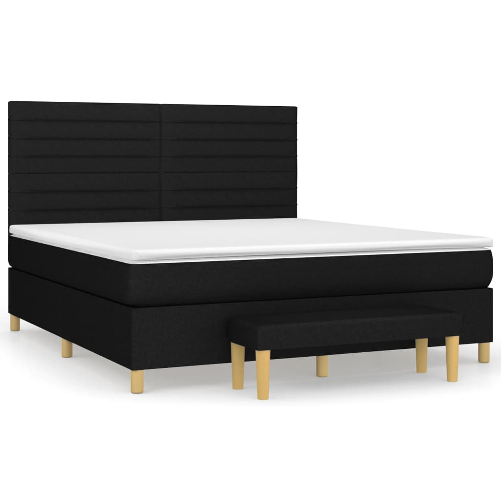 Boxspring met matras stof zwart 160x200 cm is nu te koop bij PeponiXL, paradijselijk wonen!