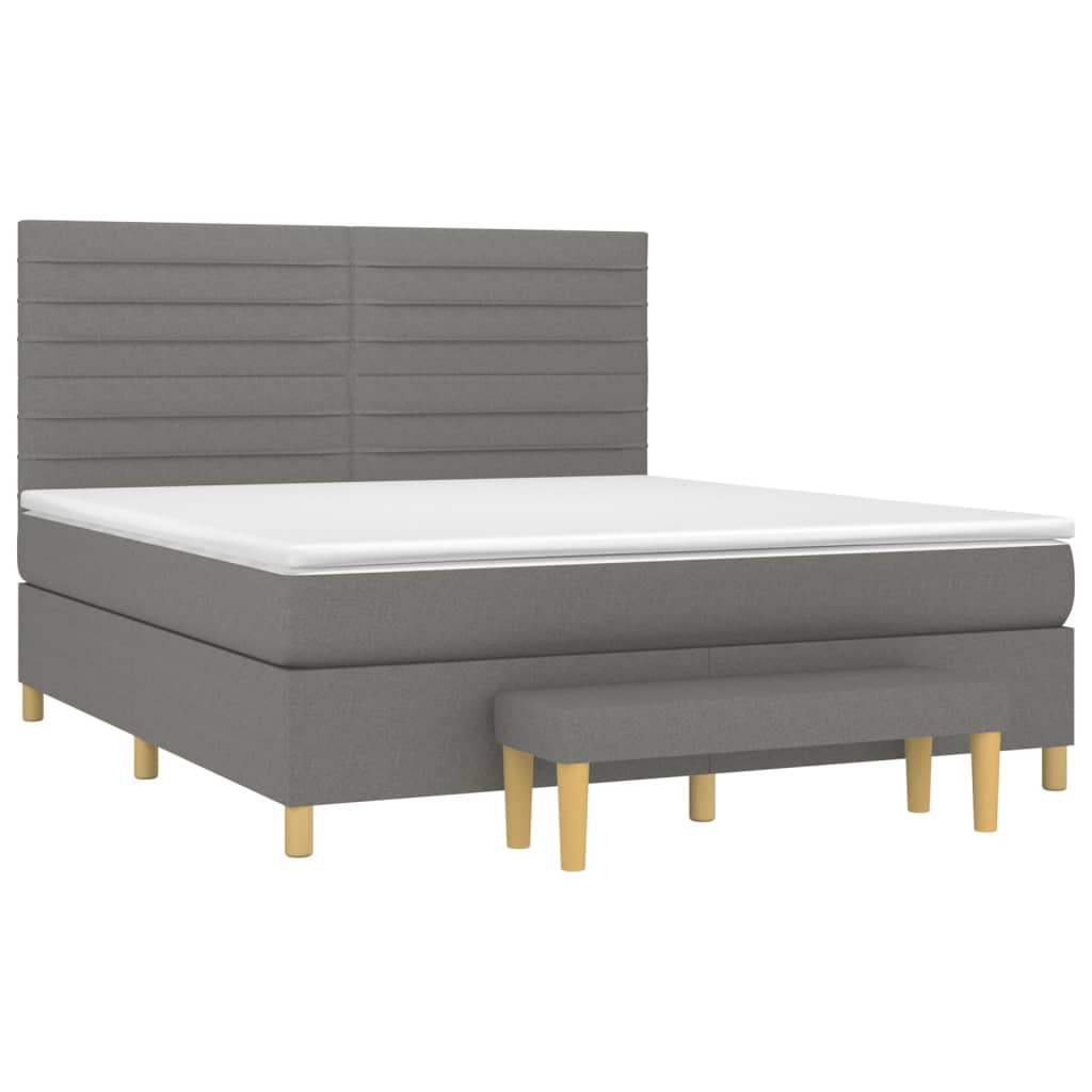 Boxspring met matras stof donkergrijs 180x200 cm is nu te koop bij PeponiXL, paradijselijk wonen!