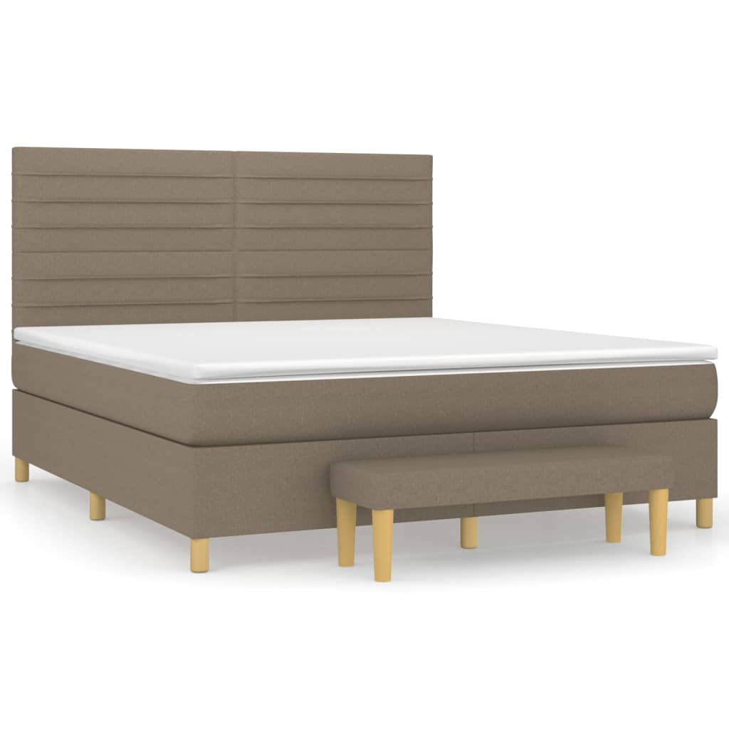 Boxspring met matras stof taupe 180x200 cm is nu te koop bij PeponiXL, paradijselijk wonen!