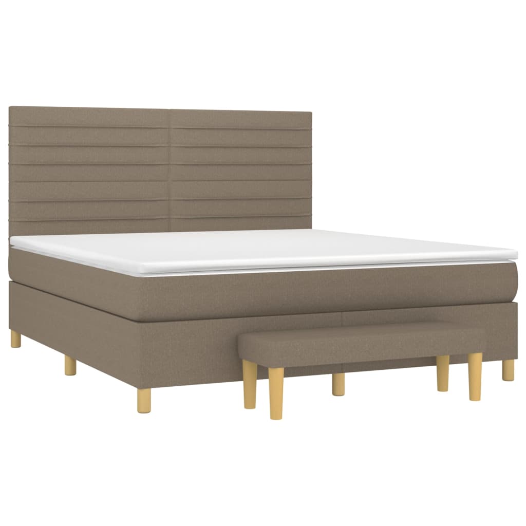 Boxspring met matras stof taupe 180x200 cm is nu te koop bij PeponiXL, paradijselijk wonen!