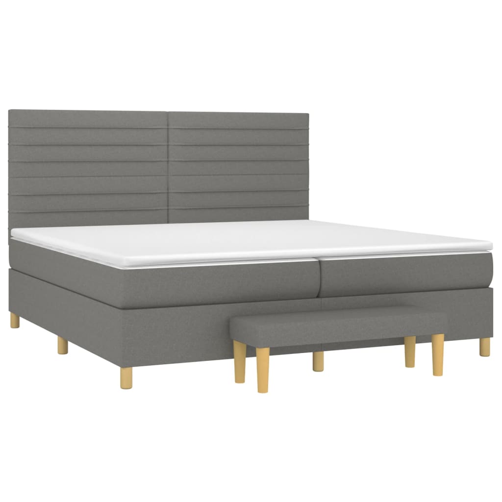 Boxspring met matras stof donkergrijs 200x200 cm is nu te koop bij PeponiXL, paradijselijk wonen!