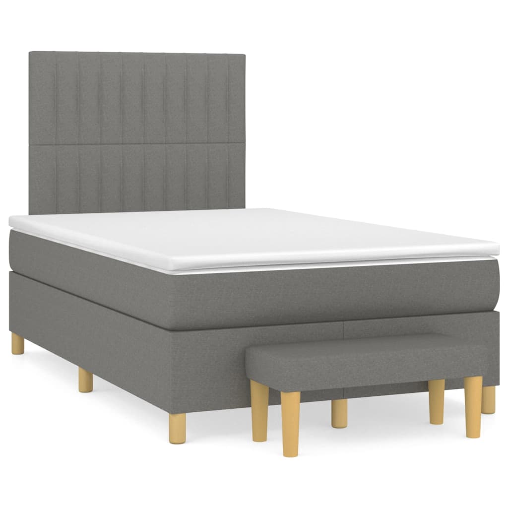 Boxspring met matras stof donkergrijs 120x200 cm is nu te koop bij PeponiXL, paradijselijk wonen!
