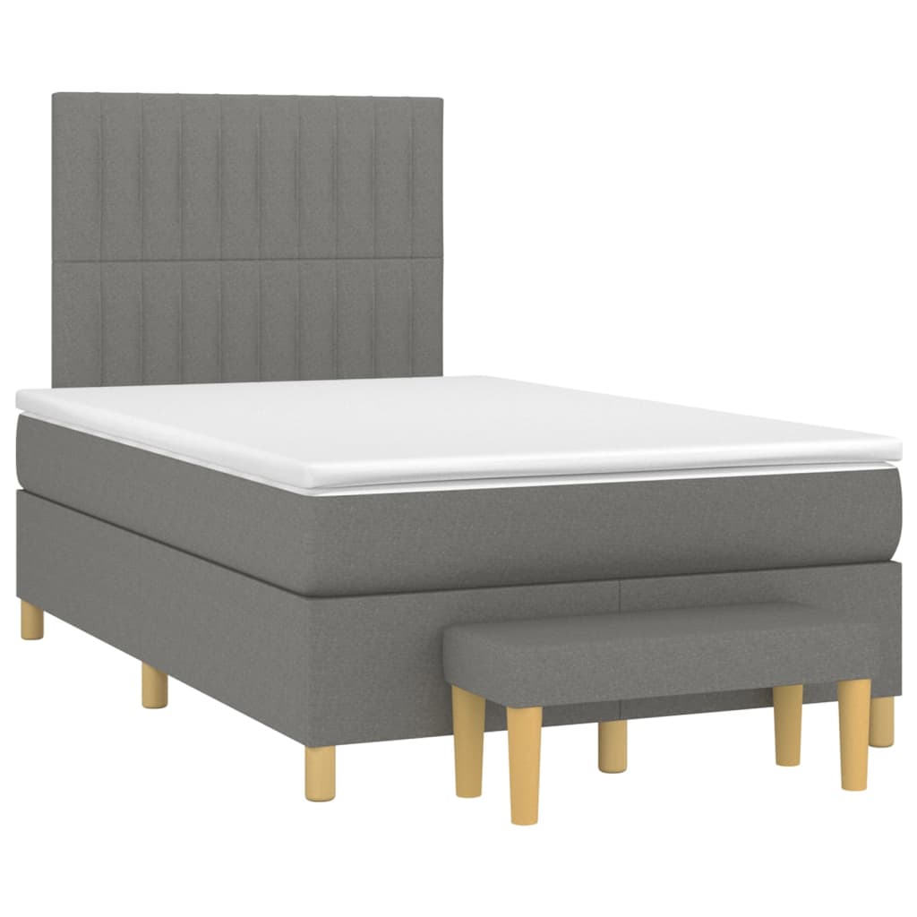 Boxspring met matras stof donkergrijs 120x200 cm is nu te koop bij PeponiXL, paradijselijk wonen!