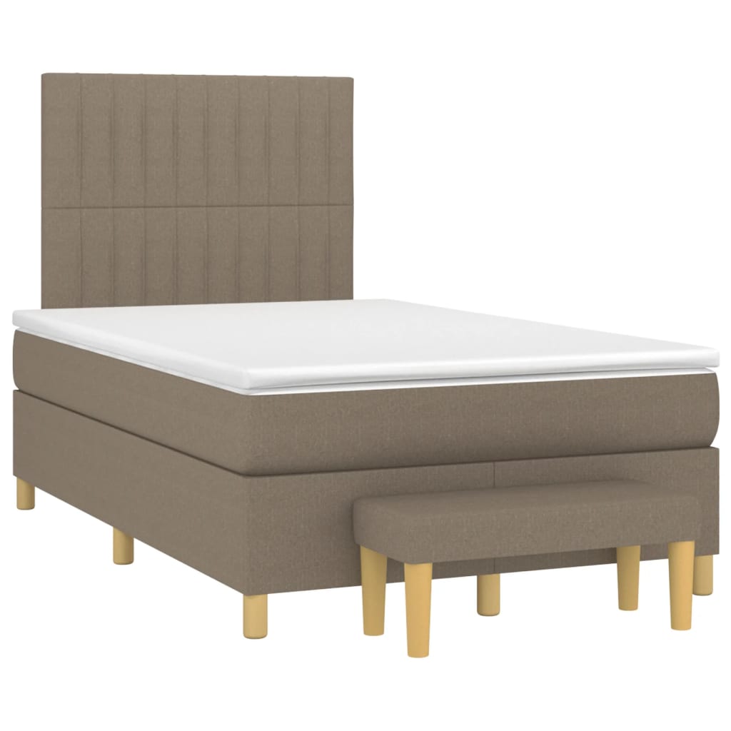 Boxspring met matras stof taupe 120x200 cm is nu te koop bij PeponiXL, paradijselijk wonen!