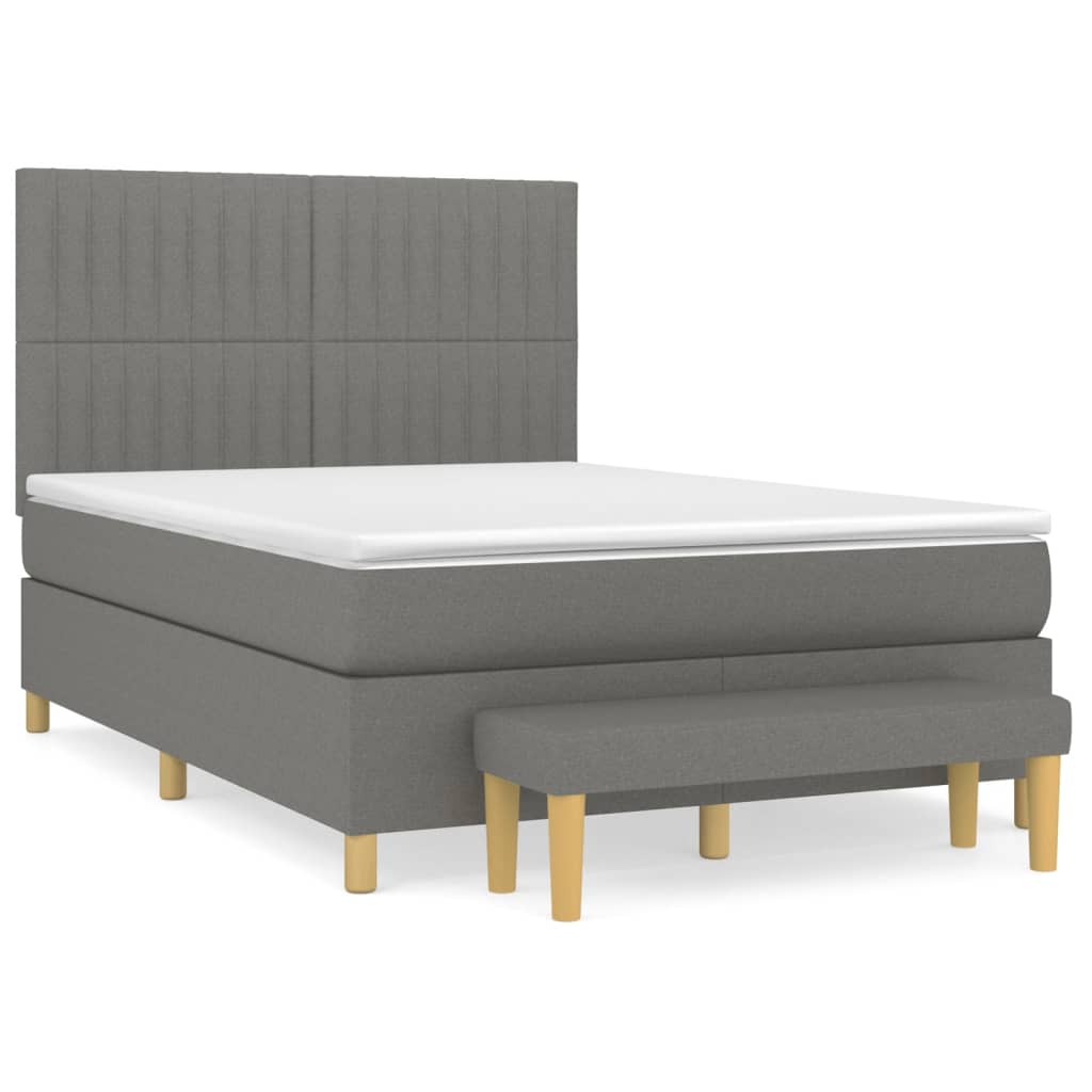 Boxspring met matras stof donkergrijs 140x200 cm is nu te koop bij PeponiXL, paradijselijk wonen!