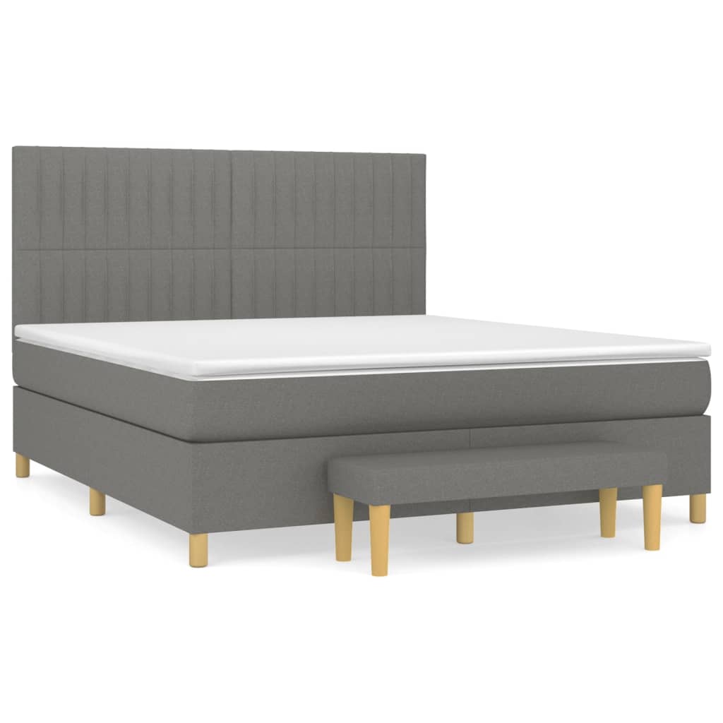 Boxspring met matras stof donkergrijs 160x200 cm is nu te koop bij PeponiXL, paradijselijk wonen!