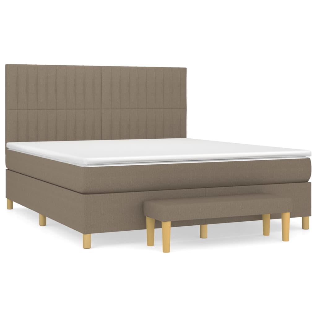 Boxspring met matras stof taupe 160x200 cm is nu te koop bij PeponiXL, paradijselijk wonen!