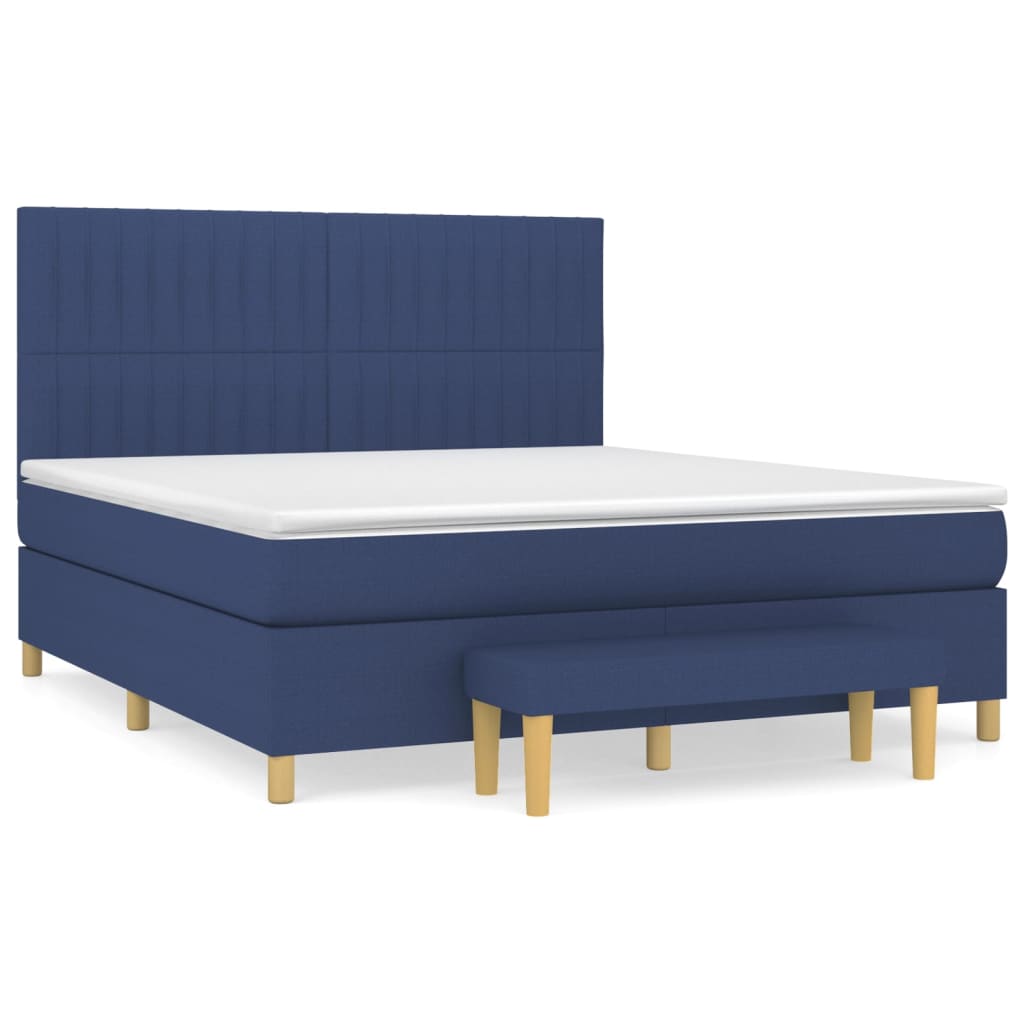 Boxspring met matras stof blauw 160x200 cm is nu te koop bij PeponiXL, paradijselijk wonen!