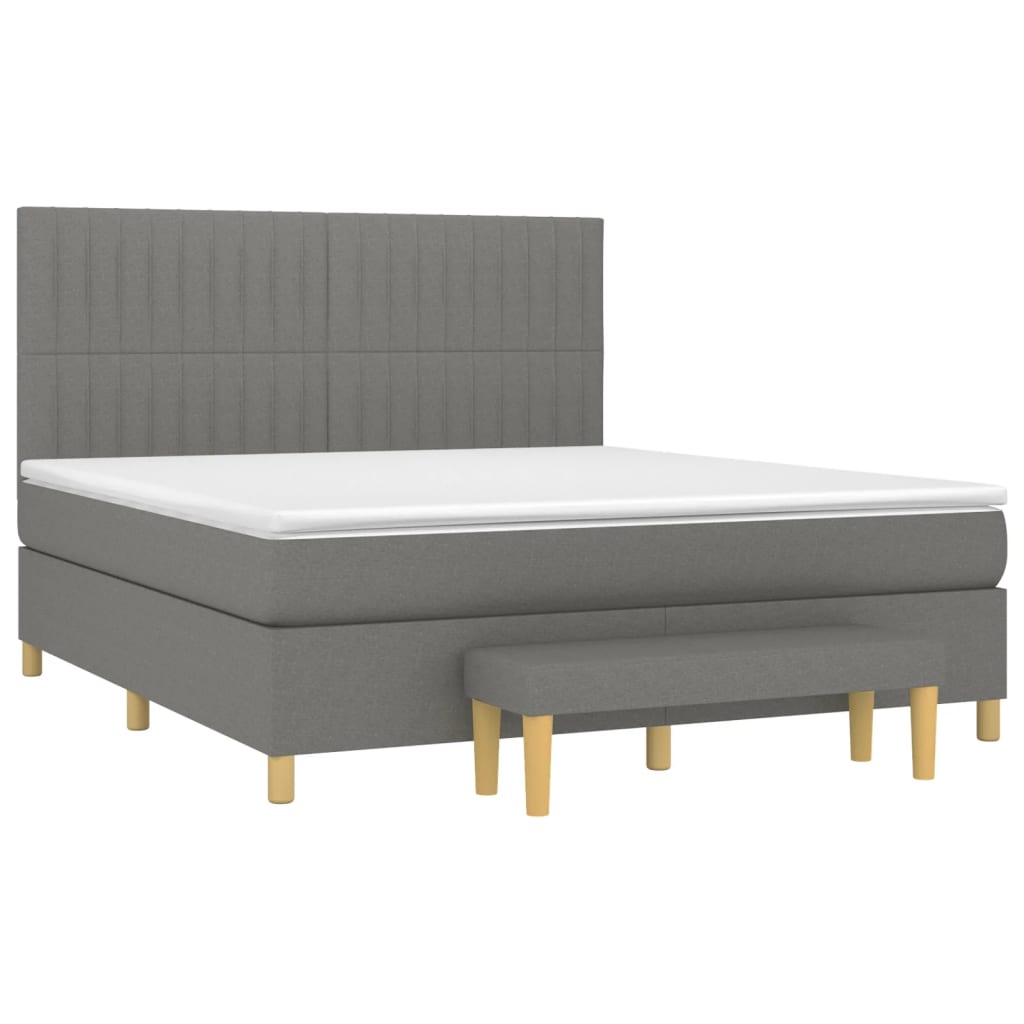 Boxspring met matras stof donkergrijs 180x200 cm is nu te koop bij PeponiXL, paradijselijk wonen!