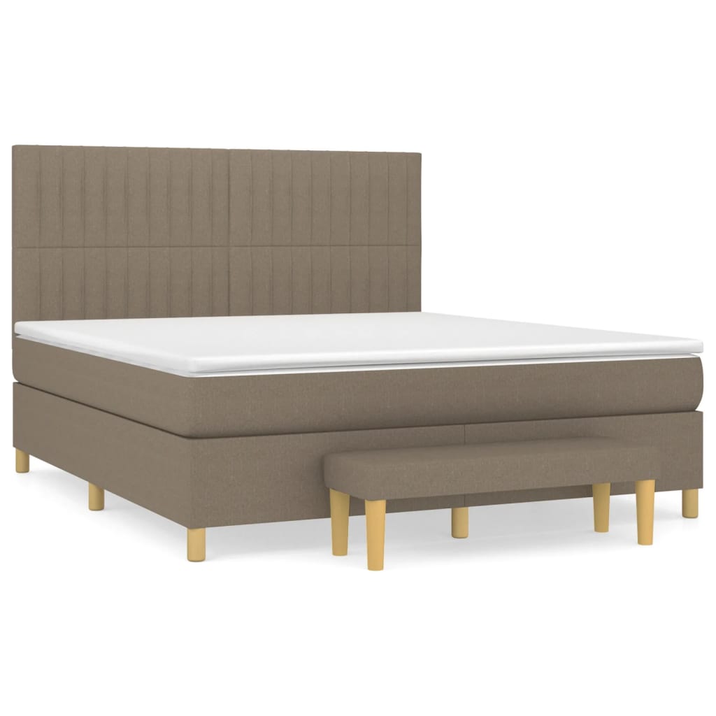Boxspring met matras stof taupe 180x200 cm is nu te koop bij PeponiXL, paradijselijk wonen!