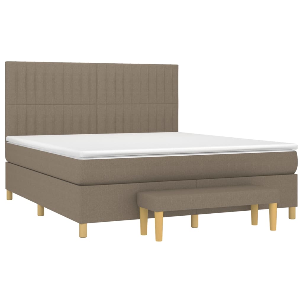 Boxspring met matras stof taupe 180x200 cm is nu te koop bij PeponiXL, paradijselijk wonen!