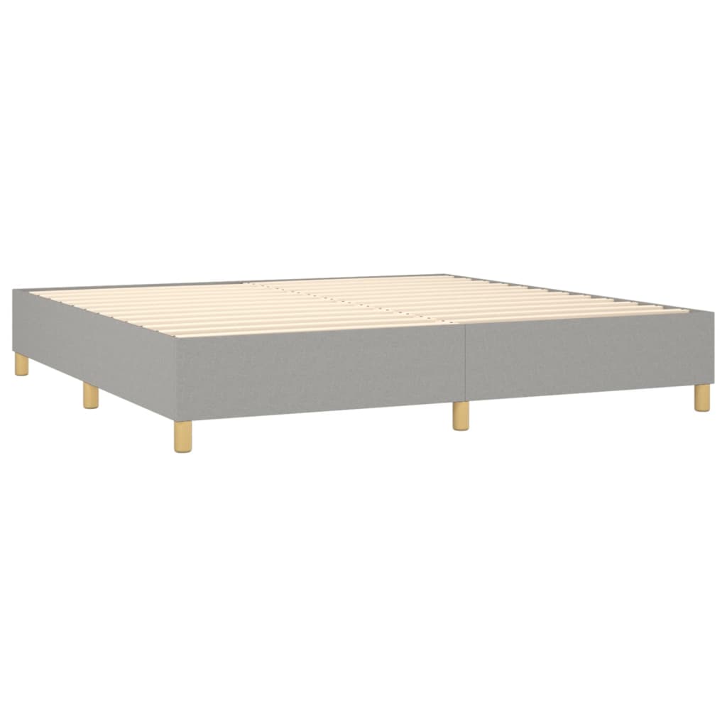 Boxspring met matras stof lichtgrijs 200x200 cm is nu te koop bij PeponiXL, paradijselijk wonen!