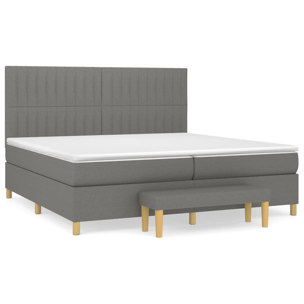 Boxspring met matras stof donkergrijs 200x200 cm is nu te koop bij PeponiXL, paradijselijk wonen!