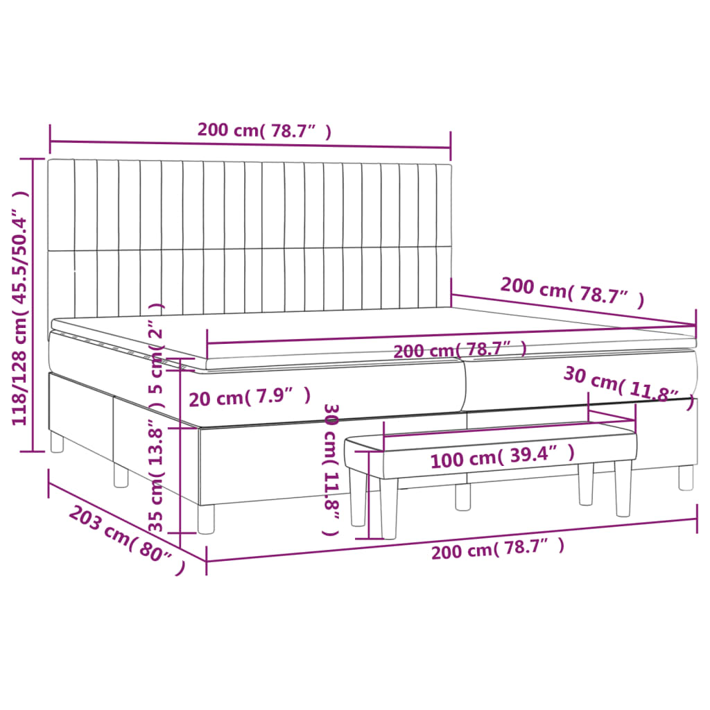Boxspring met matras stof zwart 200x200 cm is nu te koop bij PeponiXL, paradijselijk wonen!