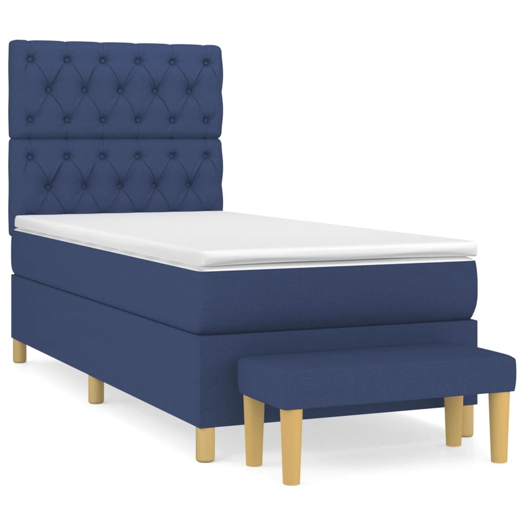 Boxspring met matras stof blauw 80x200 cm is nu te koop bij PeponiXL, paradijselijk wonen!