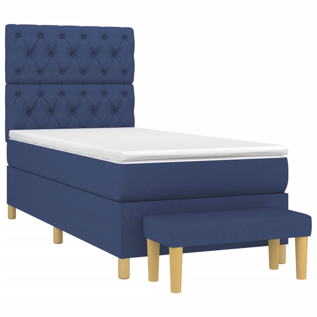 Boxspring met matras stof blauw 80x200 cm is nu te koop bij PeponiXL, paradijselijk wonen!