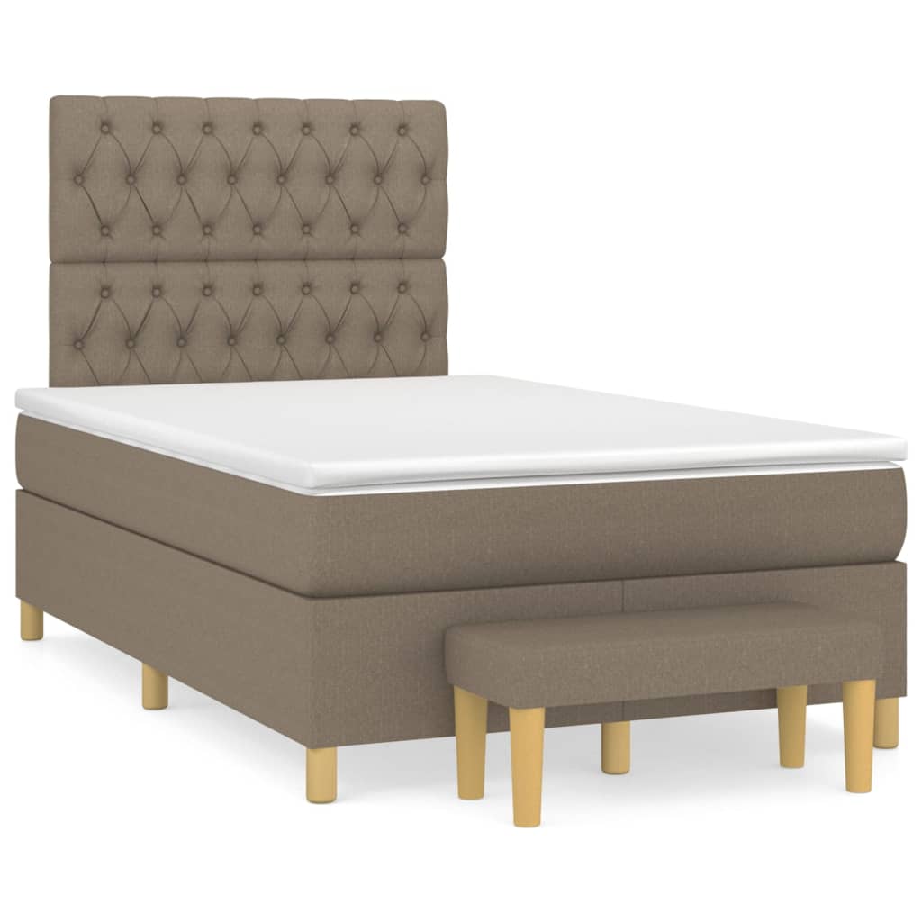 Boxspring met matras stof taupe 120x200 cm is nu te koop bij PeponiXL, paradijselijk wonen!