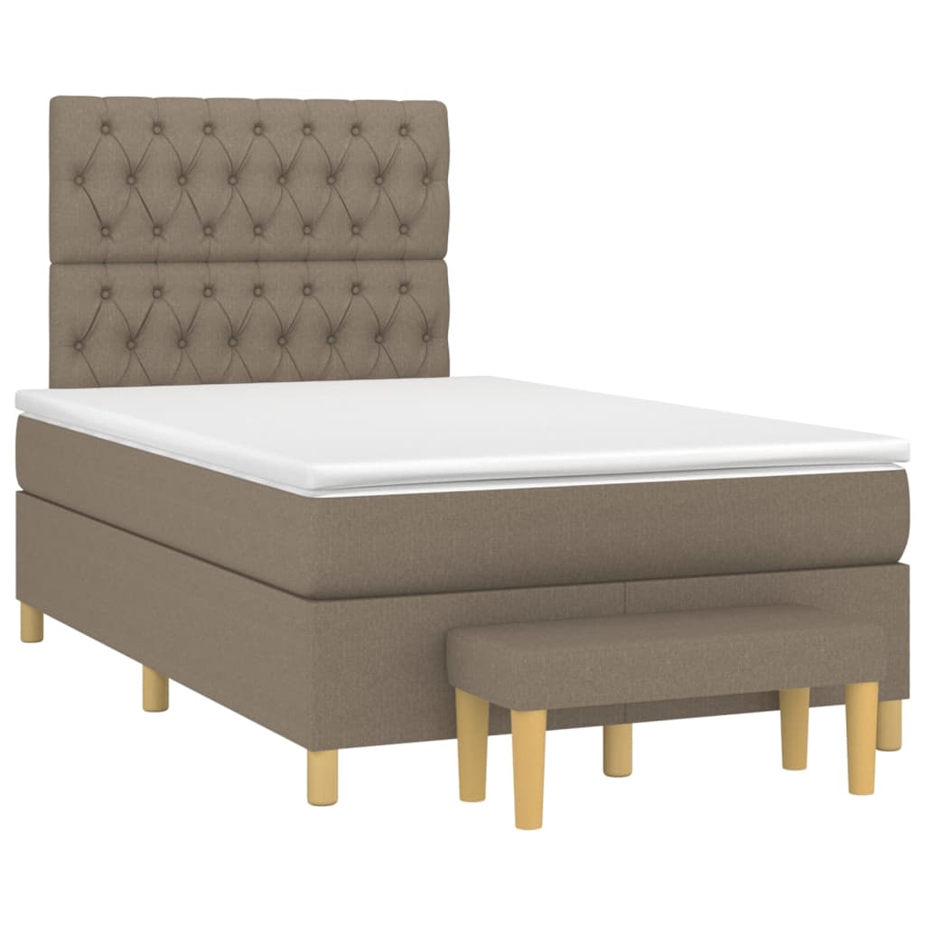 Boxspring met matras stof taupe 120x200 cm is nu te koop bij PeponiXL, paradijselijk wonen!