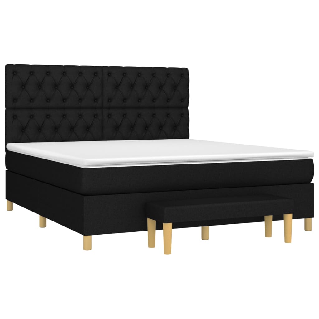 Boxspring met matras stof zwart 160x200 cm is nu te koop bij PeponiXL, paradijselijk wonen!