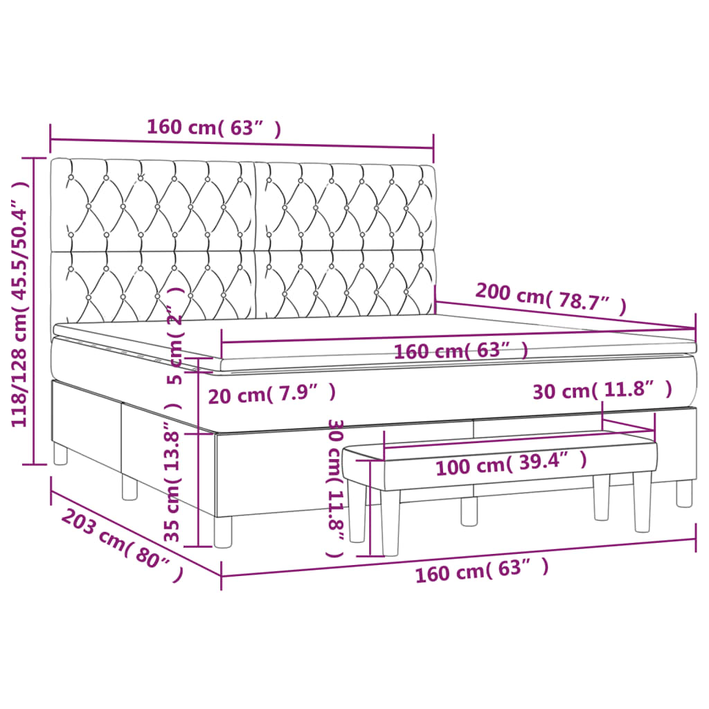 Boxspring met matras stof zwart 160x200 cm is nu te koop bij PeponiXL, paradijselijk wonen!