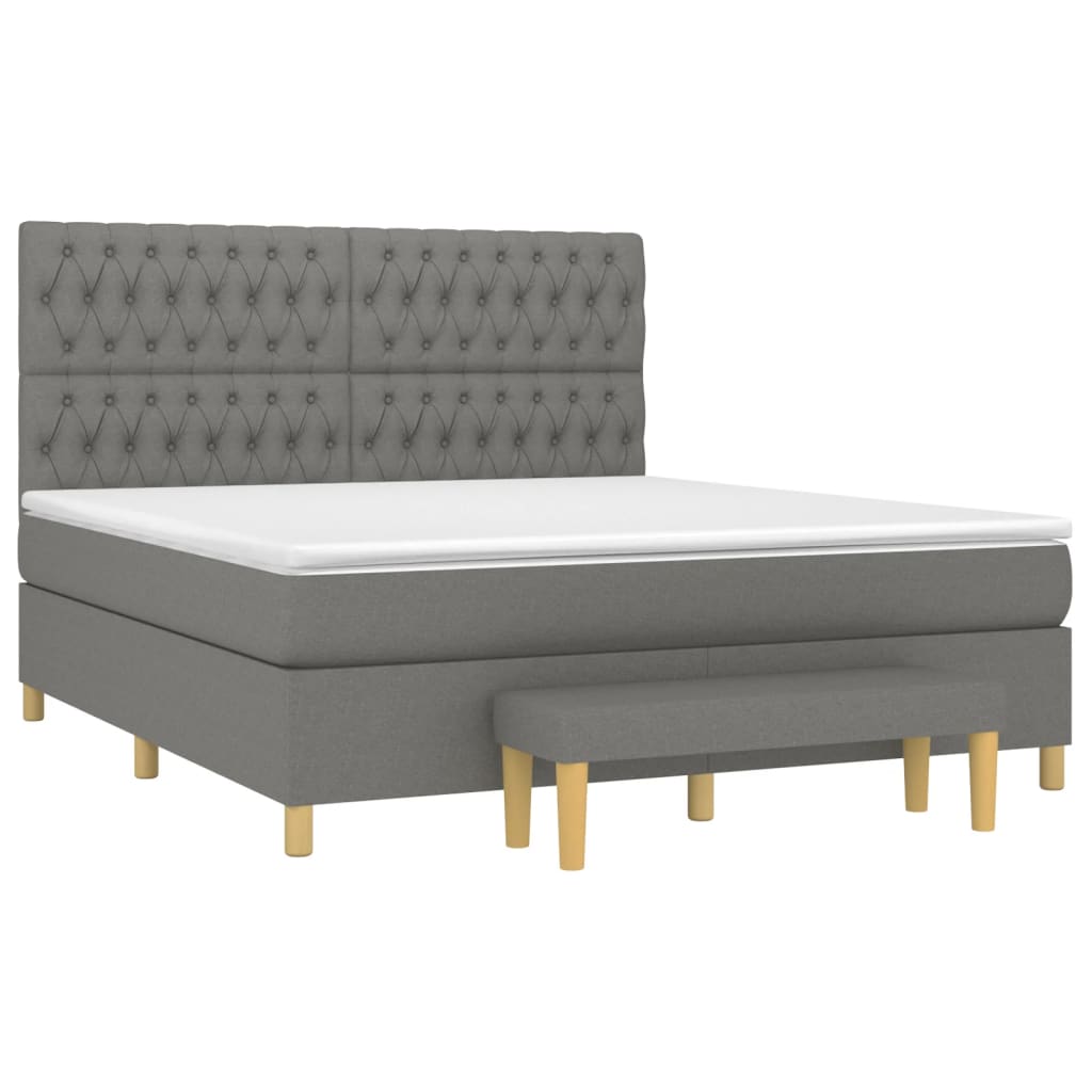 Boxspring met matras stof donkergrijs 180x200 cm is nu te koop bij PeponiXL, paradijselijk wonen!