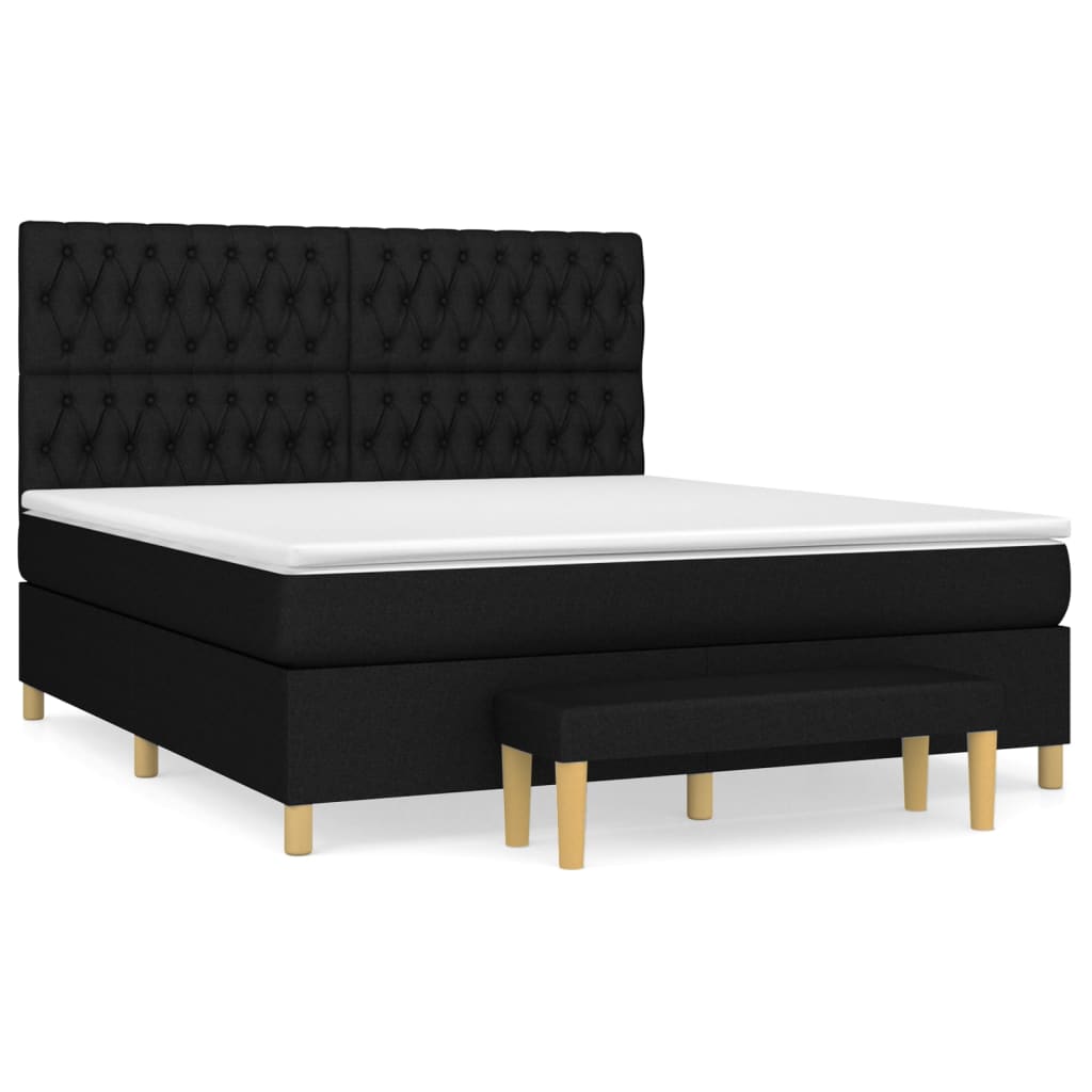 Boxspring met matras stof zwart 180x200 cm is nu te koop bij PeponiXL, paradijselijk wonen!