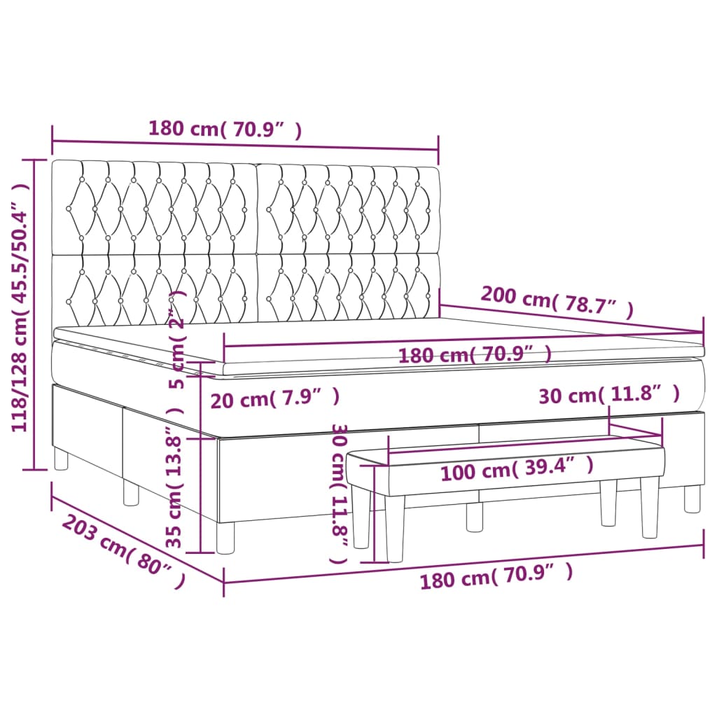 Boxspring met matras stof zwart 180x200 cm is nu te koop bij PeponiXL, paradijselijk wonen!