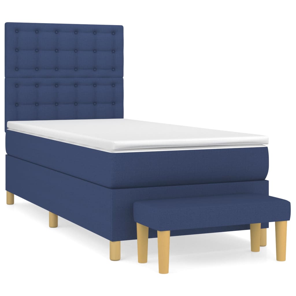 Boxspring met matras stof blauw 80x200 cm is nu te koop bij PeponiXL, paradijselijk wonen!