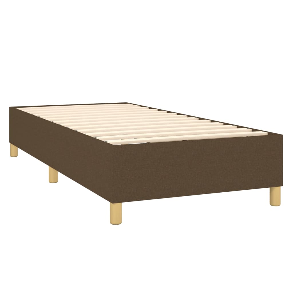 Boxspring met matras stof donkerbruin 90x200 cm is nu te koop bij PeponiXL, paradijselijk wonen!