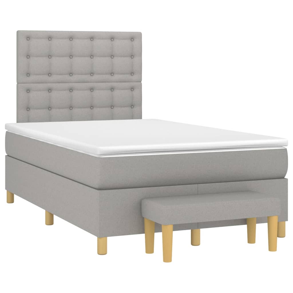 Boxspring met matras stof lichtgrijs 120x200 cm is nu te koop bij PeponiXL, paradijselijk wonen!