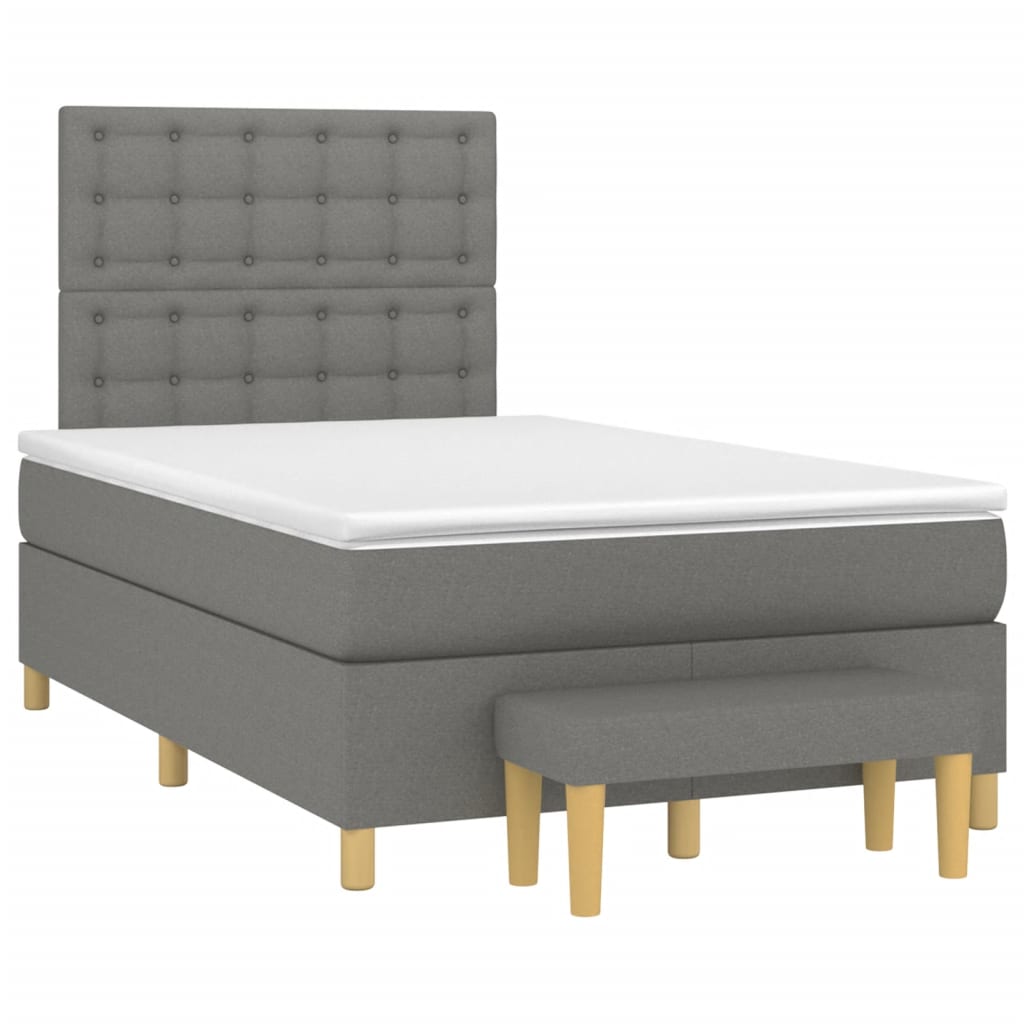 Boxspring met matras stof donkergrijs 120x200 cm is nu te koop bij PeponiXL, paradijselijk wonen!
