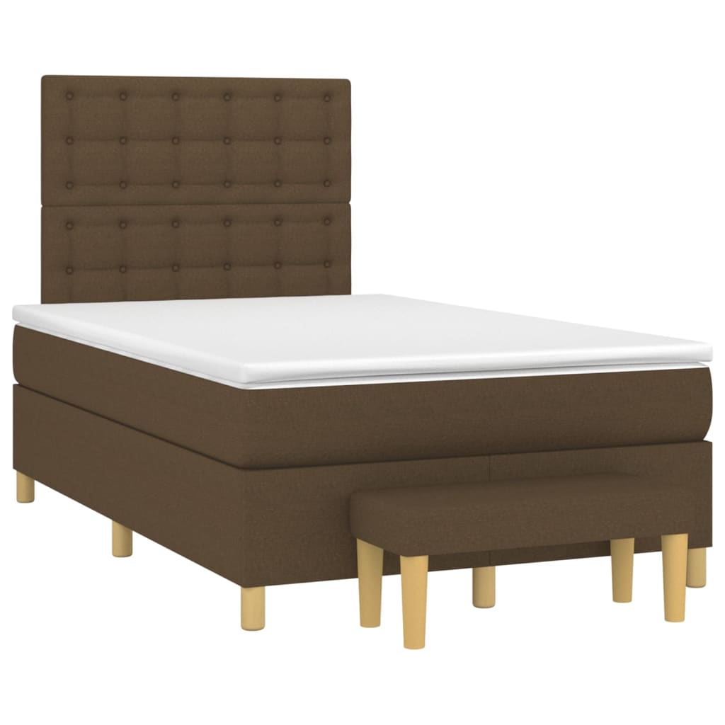 Boxspring met matras stof donkerbruin 120x200 cm is nu te koop bij PeponiXL, paradijselijk wonen!