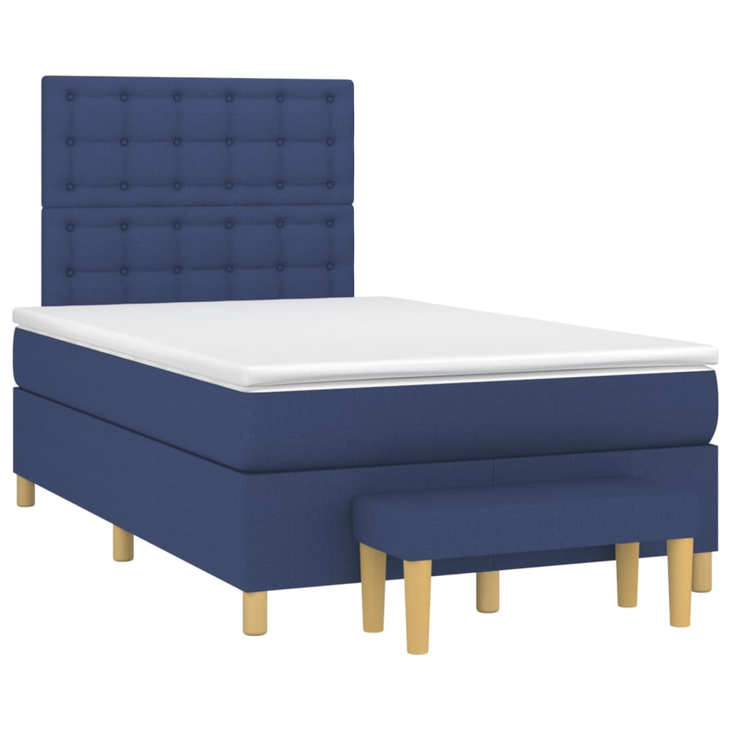 Boxspring met matras stof blauw 120x200 cm is nu te koop bij PeponiXL, paradijselijk wonen!