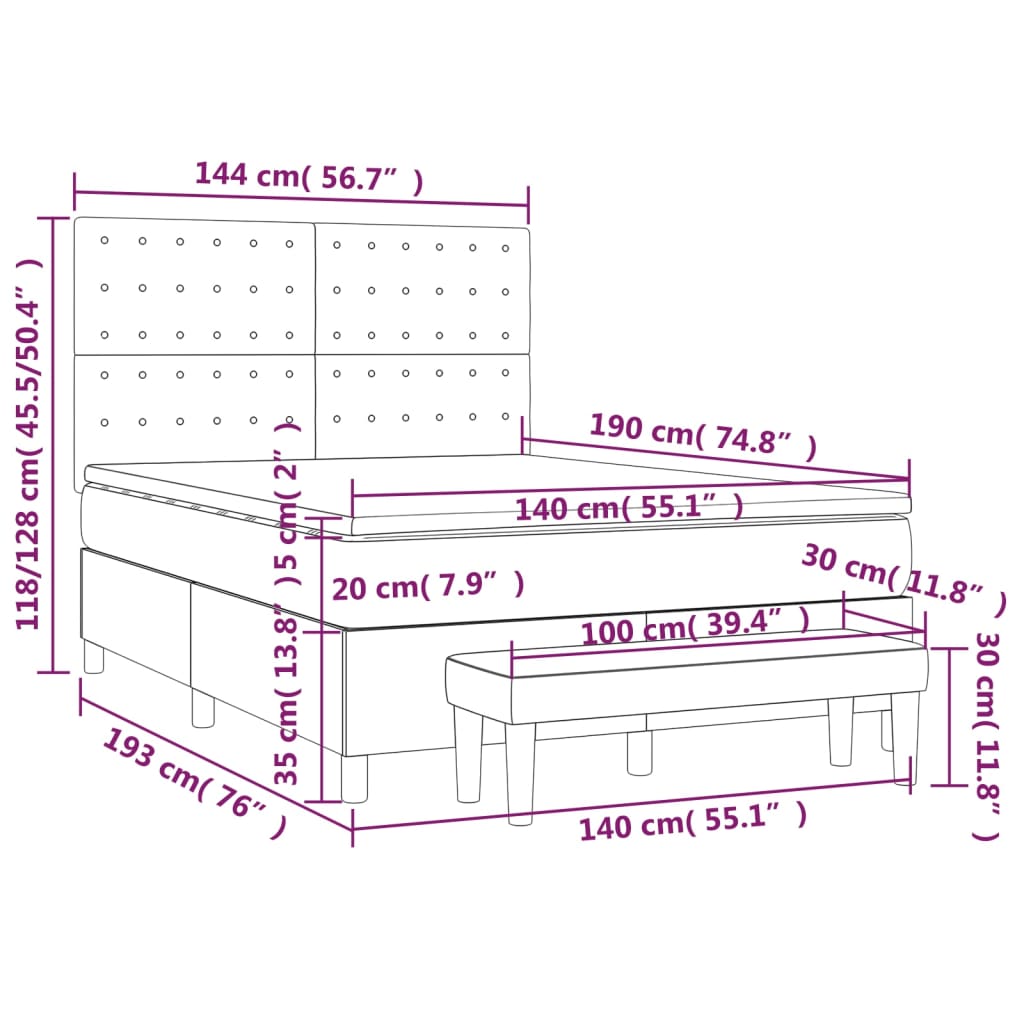 Boxspring met matras stof zwart 140x190 cm is nu te koop bij PeponiXL, paradijselijk wonen!