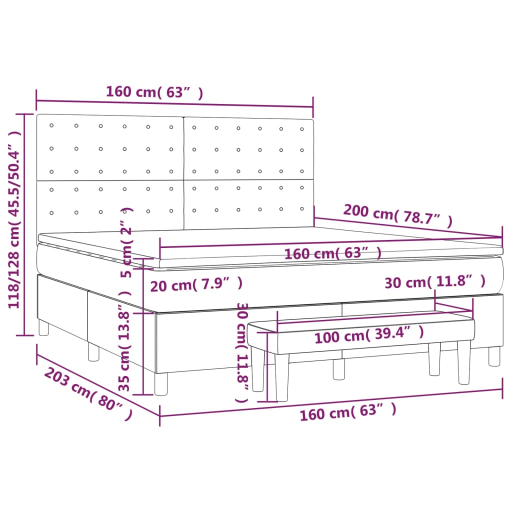 Boxspring met matras stof zwart 160x200 cm is nu te koop bij PeponiXL, paradijselijk wonen!