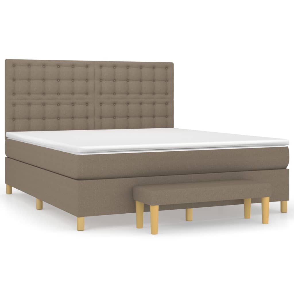 Boxspring met matras stof taupe 160x200 cm is nu te koop bij PeponiXL, paradijselijk wonen!