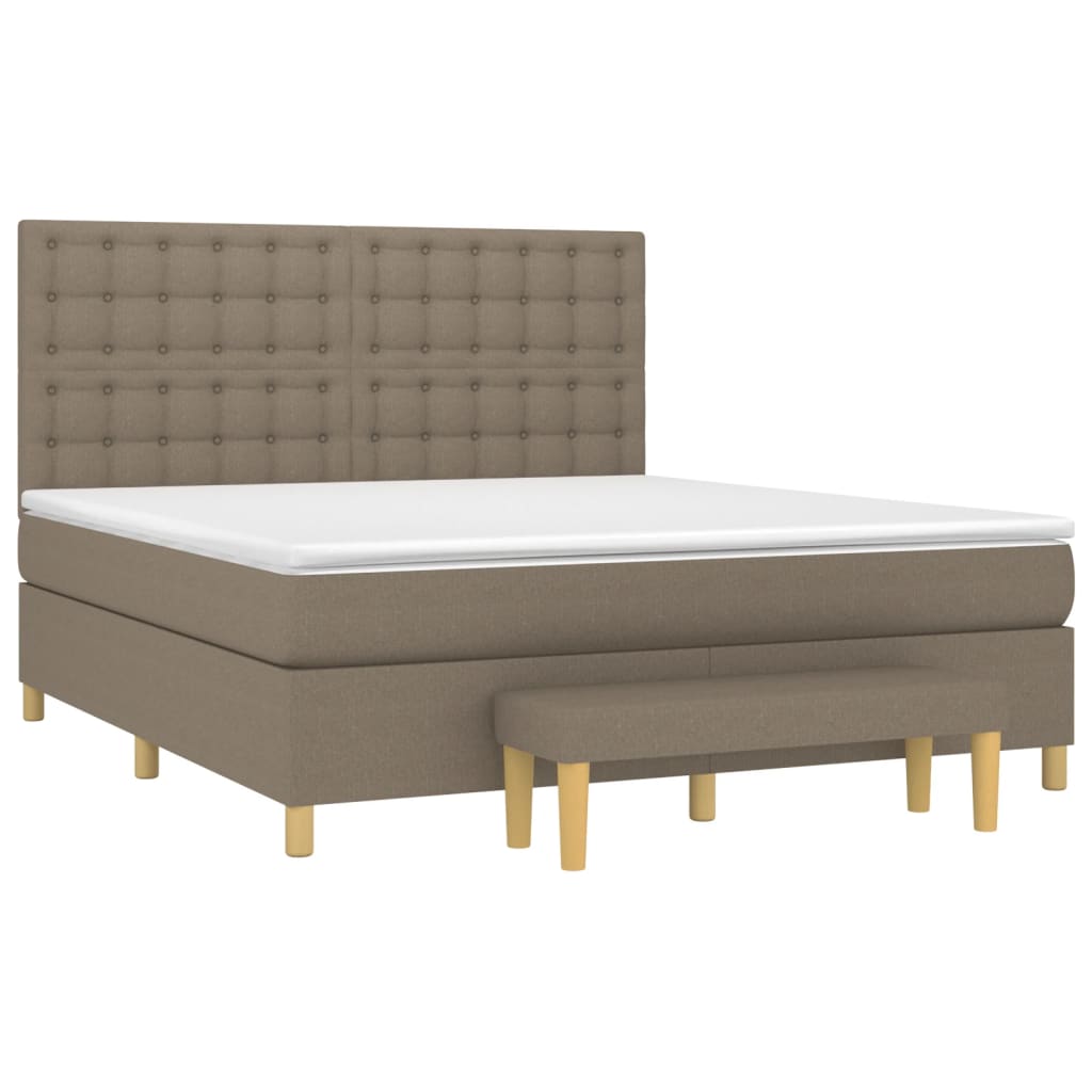 Boxspring met matras stof taupe 160x200 cm is nu te koop bij PeponiXL, paradijselijk wonen!