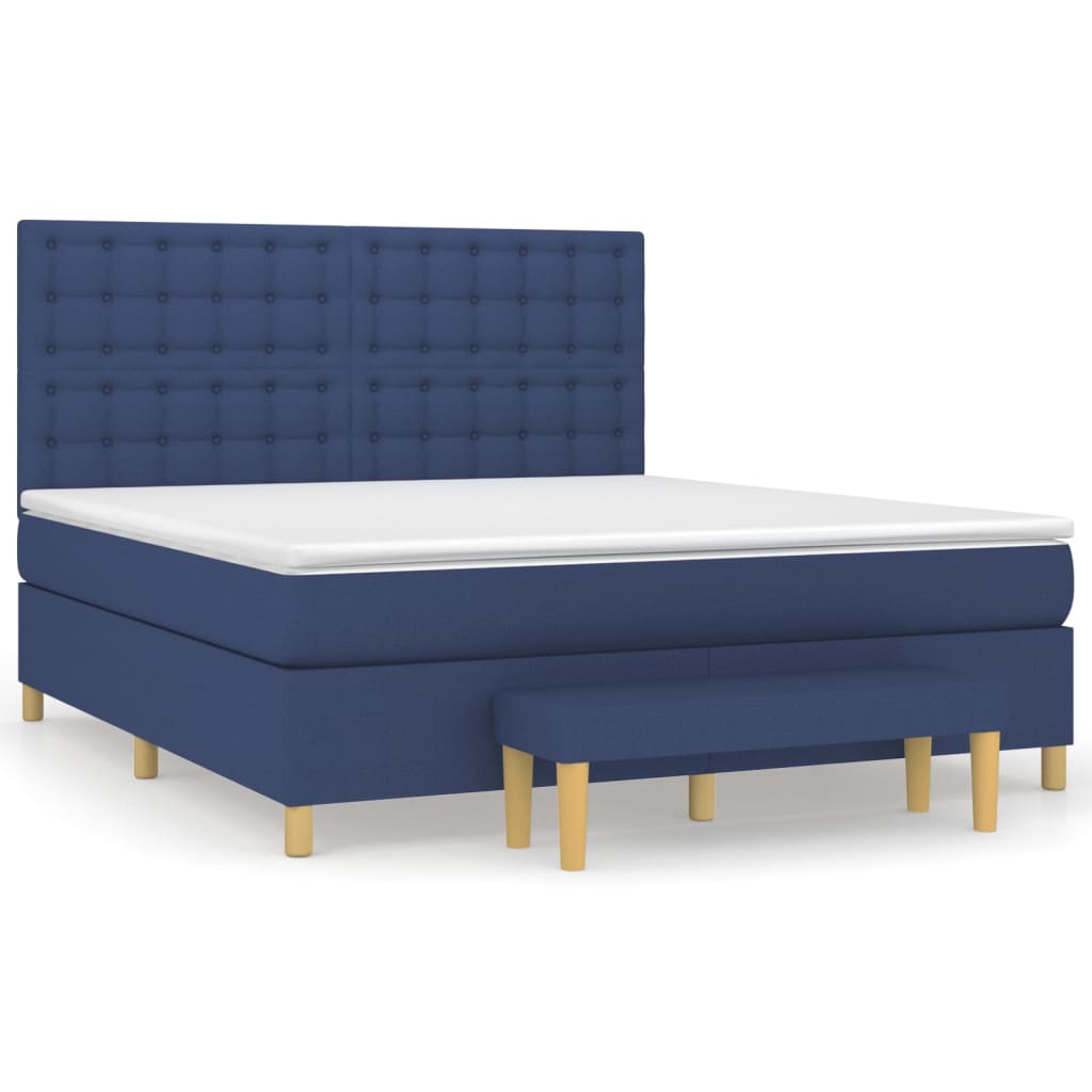 Boxspring met matras stof blauw 160x200 cm is nu te koop bij PeponiXL, paradijselijk wonen!
