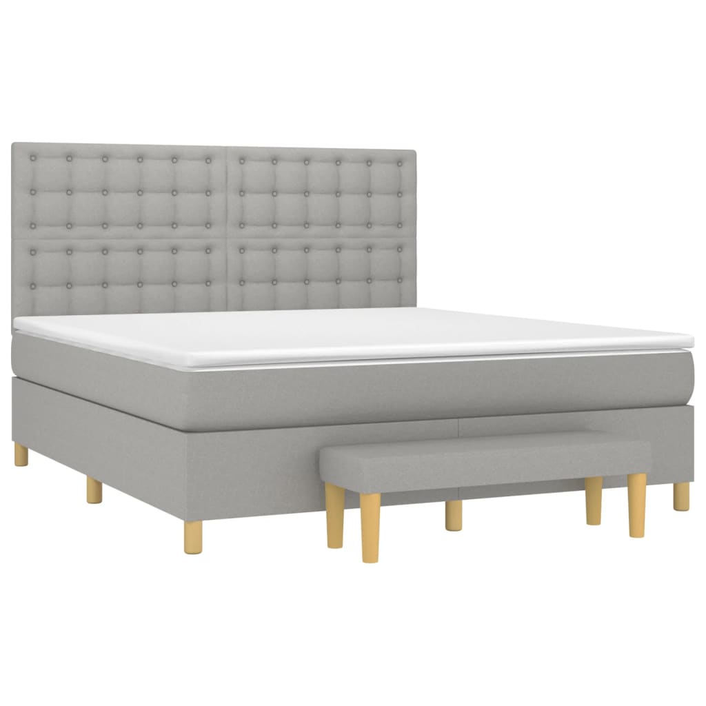 Boxspring met matras stof lichtgrijs 180x200 cm is nu te koop bij PeponiXL, paradijselijk wonen!