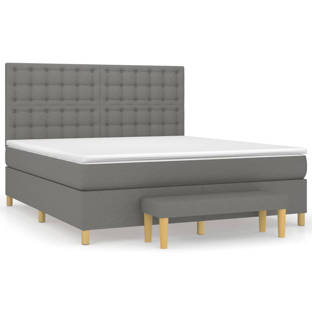 Boxspring met matras stof donkergrijs 180x200 cm is nu te koop bij PeponiXL, paradijselijk wonen!