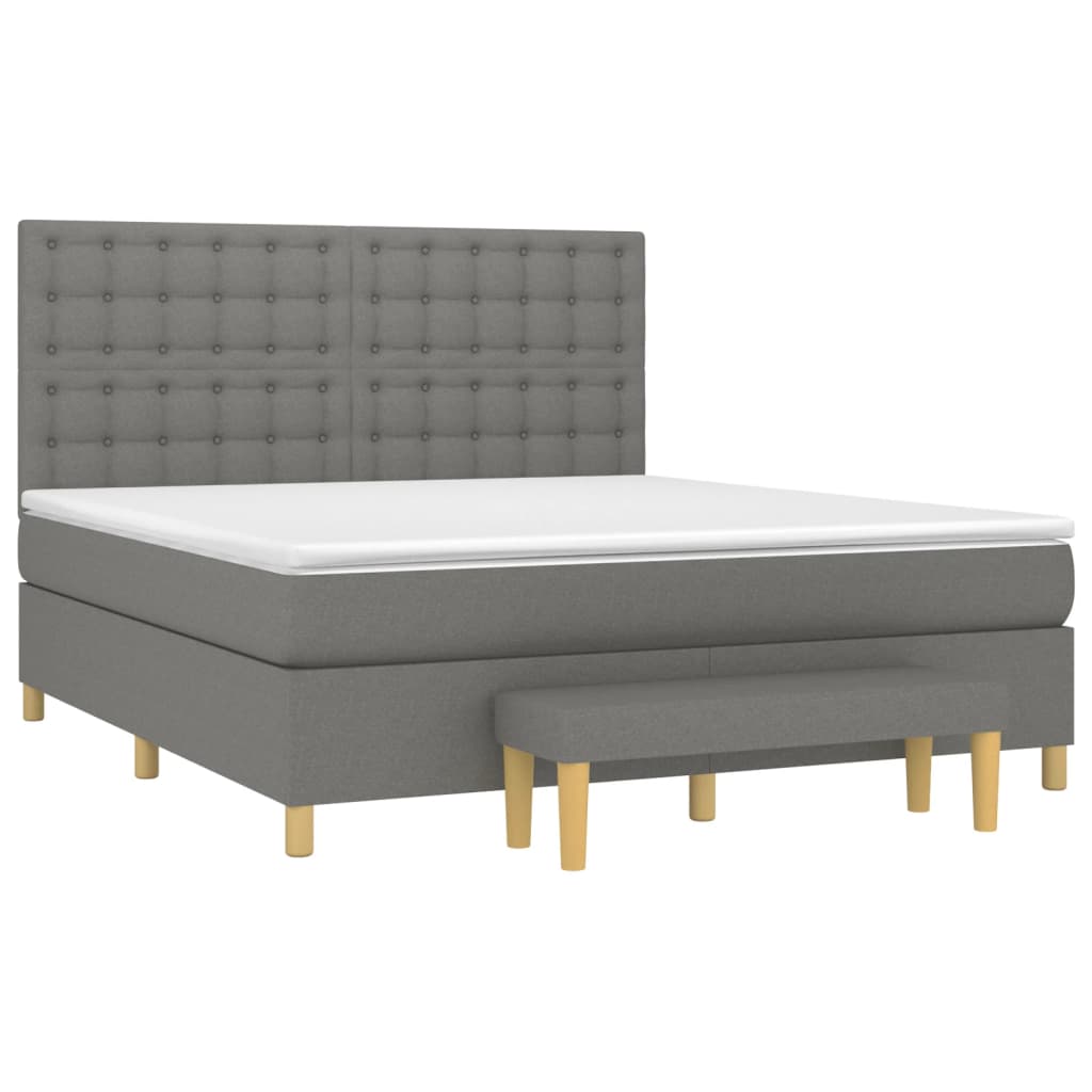 Boxspring met matras stof donkergrijs 180x200 cm is nu te koop bij PeponiXL, paradijselijk wonen!