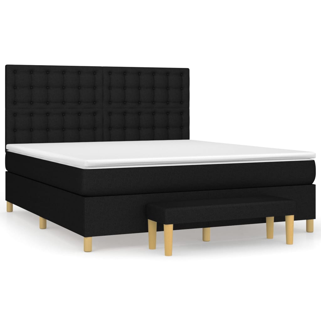 Boxspring met matras stof zwart 180x200 cm is nu te koop bij PeponiXL, paradijselijk wonen!