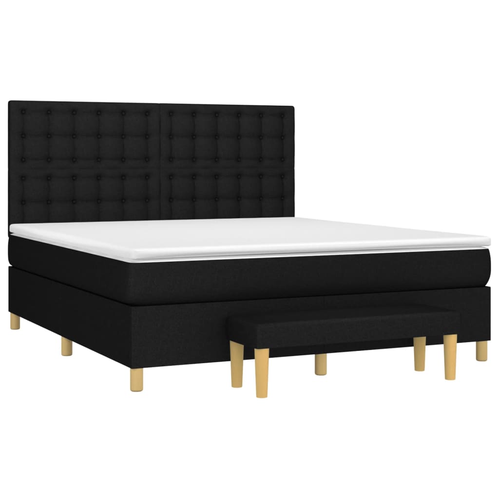 Boxspring met matras stof zwart 180x200 cm is nu te koop bij PeponiXL, paradijselijk wonen!