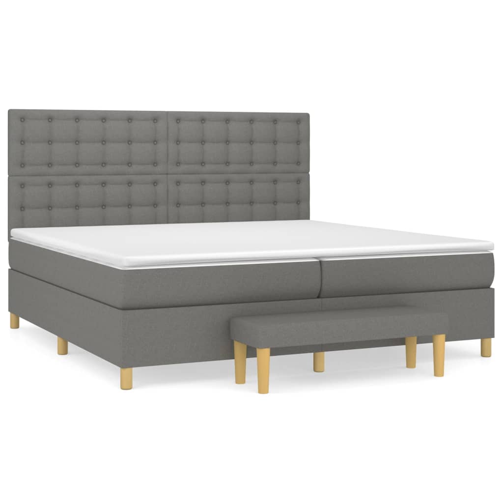 Boxspring met matras stof donkergrijs 200x200 cm is nu te koop bij PeponiXL, paradijselijk wonen!