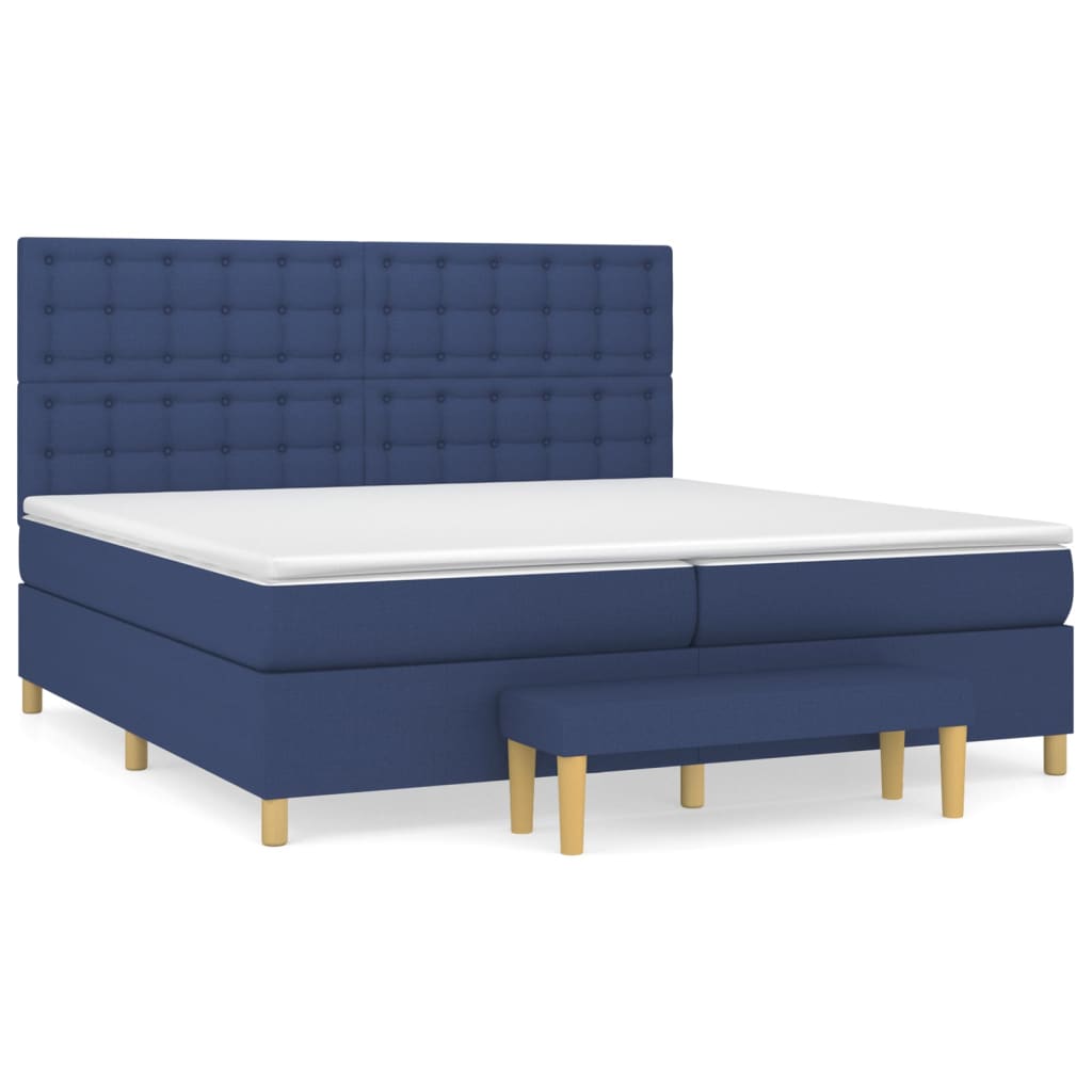 Boxspring met matras stof blauw 200x200 cm is nu te koop bij PeponiXL, paradijselijk wonen!