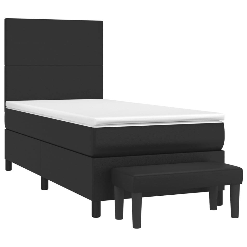 Boxspring met matras kunstleer zwart 80x200 cm is nu te koop bij PeponiXL, paradijselijk wonen!